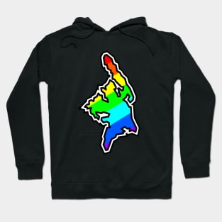 Cortes Island Silhouette in Colourful Rainbow Pattern - Bold Colours - Cortes Island Hoodie